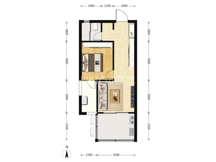 景茂.西双誉景--建面 51.6m²