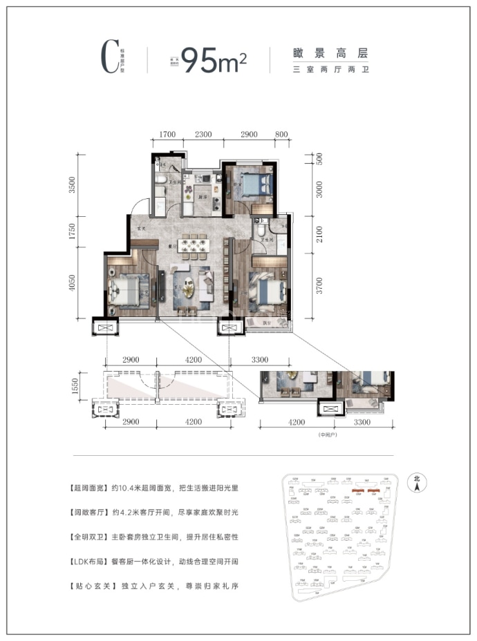 中铁逸都--建面 95m²