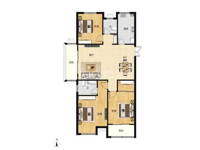 正泰君和府--建面 126.07m²