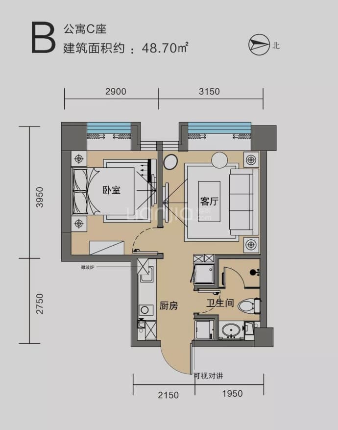 厚德中央锦城--建面 48.7m²