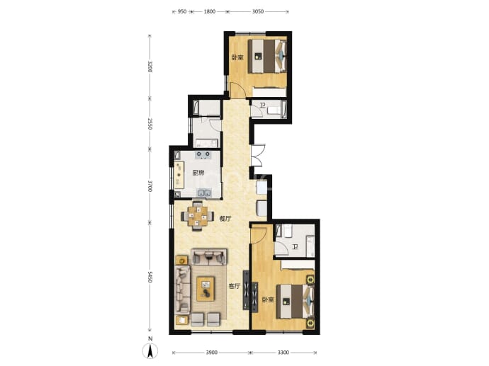 绿地海珀云翡--建面 104.38m²