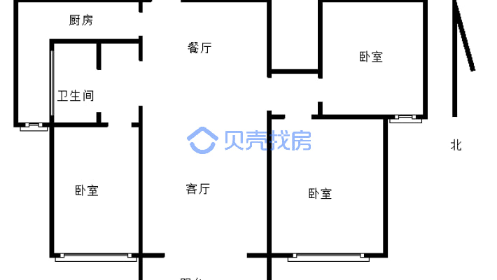 香水湾小区 小河边 三房 看房方便 老证-户型图