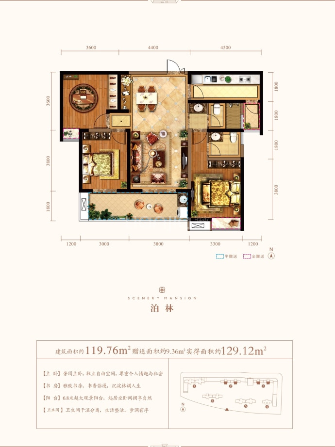 万晟·荣曜景城--建面 119.76m²