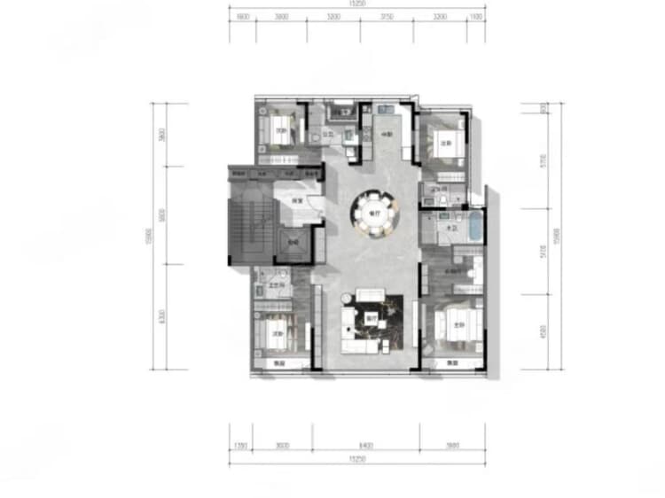 凤栖潮鸣4室2厅4卫户型图