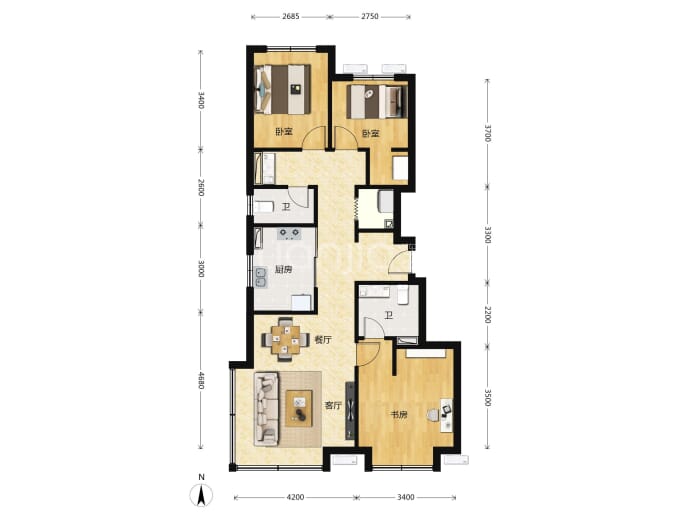 中铁兴创逸境--建面 98m²