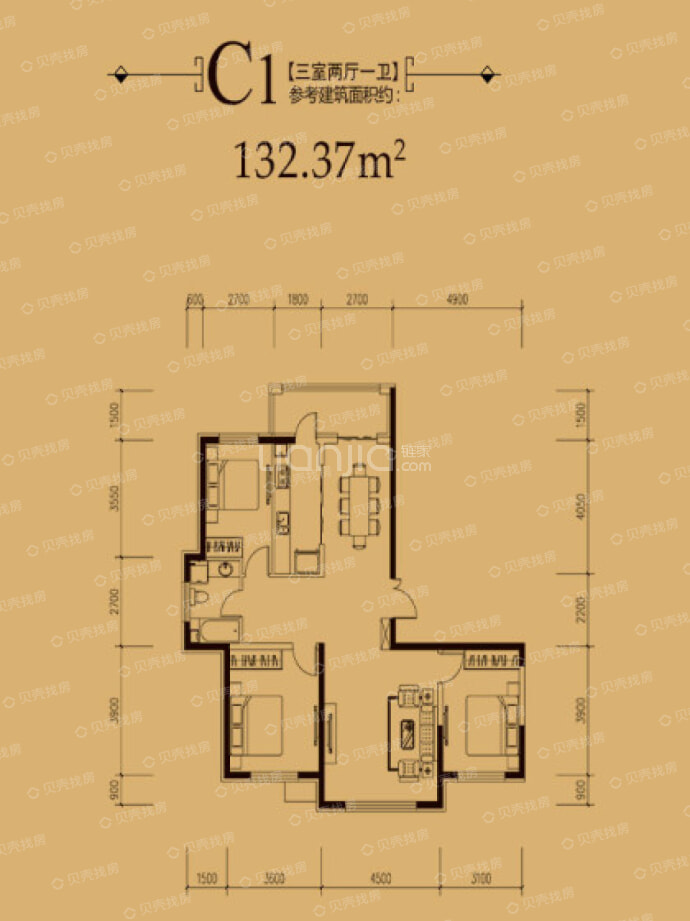 爱达·壹号--建面 132.37m²