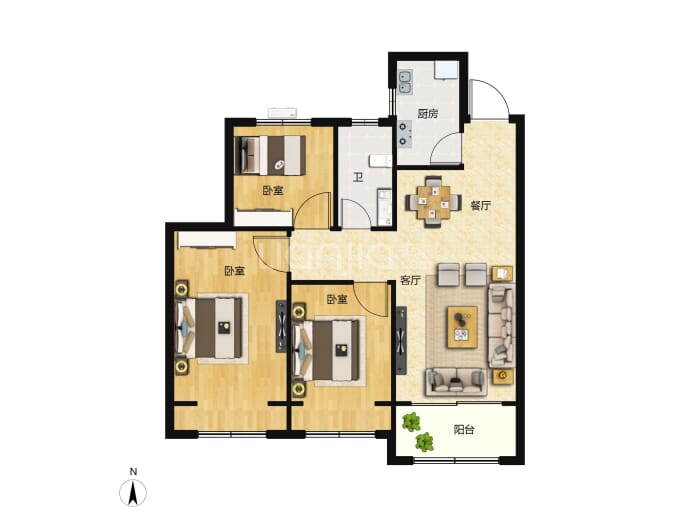 瀚宇天悦湾--建面 92.07m²