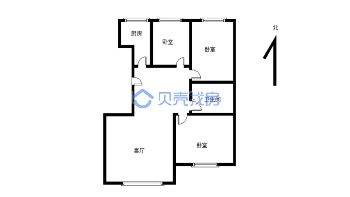 水岸龙庭，明厅独立三室 单价低 采光好-户型图