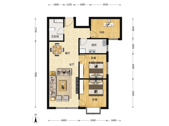 树人莱雅居三期--建面 94.64m²