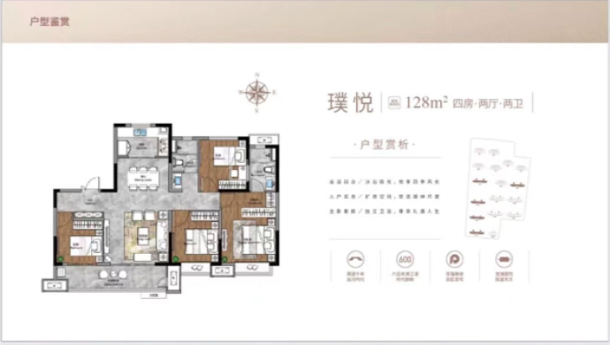 保利国联里院4室2厅2卫户型图