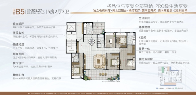 汉上·桃李春风--建面 205.27m²