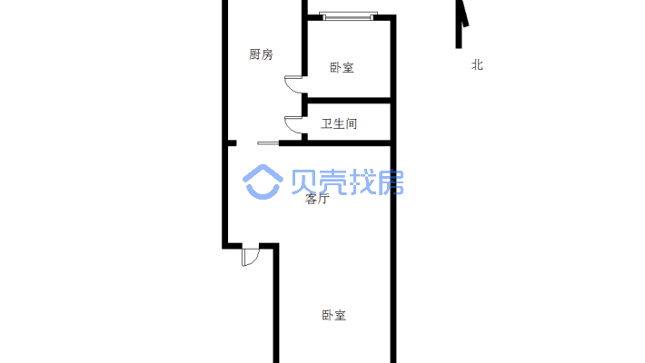 步梯中间楼层  看房提前约  南北通透两室 五小-户型图