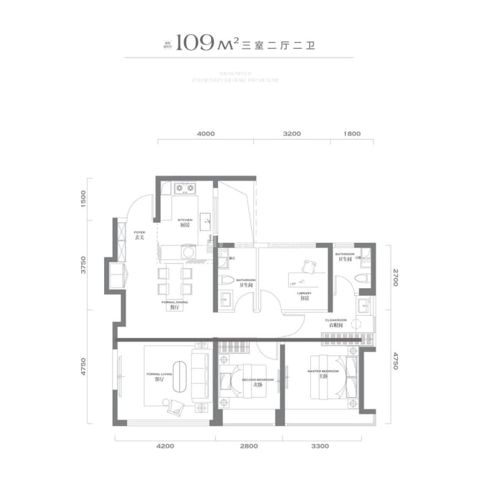 城投蓝城天津锦园--建面 109m²