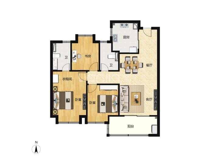 保利联发光合臻园--建面 104m²