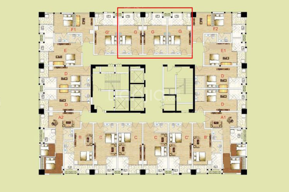【牛顿公馆_郑州牛顿公馆楼盘】一居室户型图|1室1厅1厨1卫建面 34m