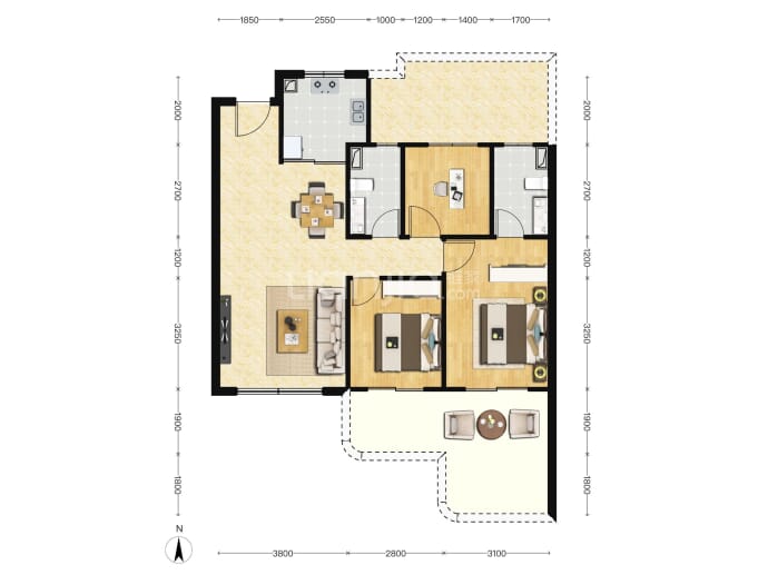 嘉园蓝湖九郡--建面 102m²