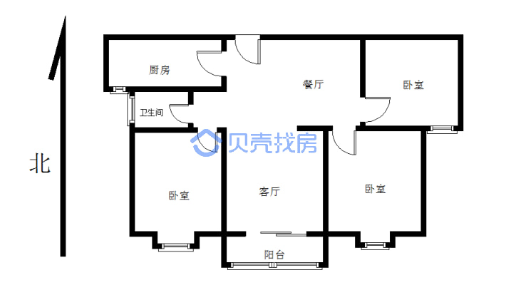 金海明月，户型方正，小区环境优美，精装修-户型图