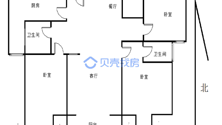 此房格局合理， 环境好，上学方便，精装修，-户型图