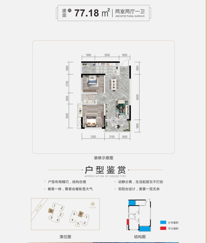 泓龙源--建面 77.18m²