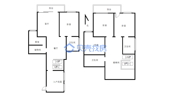 滨利阳光 5室3厅 东南-户型图