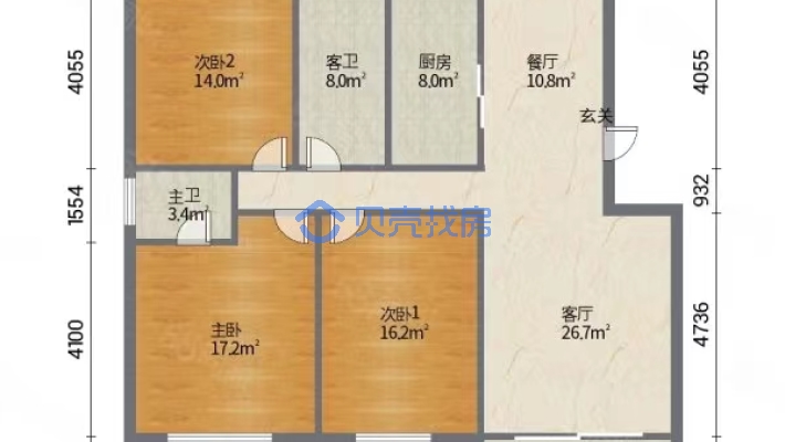 吾悦广场水墨江南 多层顶楼含30平米阳光房-户型图