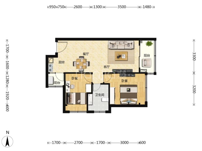 德威上筑--建面 71m²