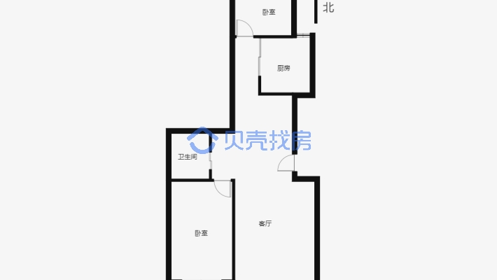 两室两厅带地下室主卧朝南有钥匙随时看房-户型图