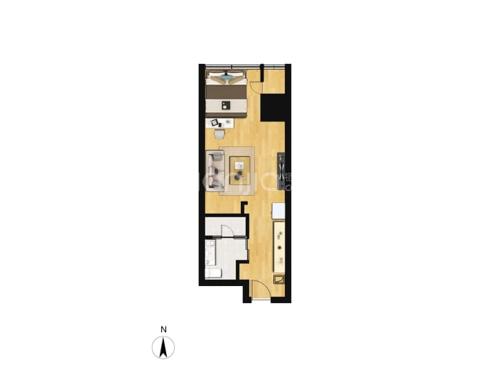 尚湖希尔顿国际公寓--建面 48.41m²