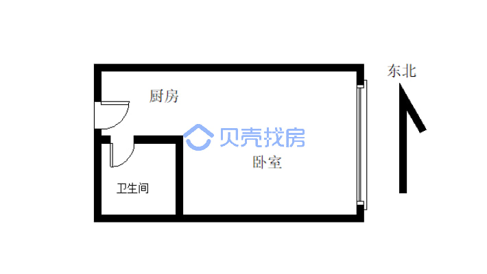 三江新区精装修一室一厅拎包即可 看房随时可约-户型图