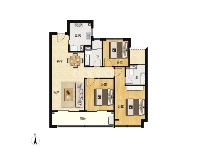 天宸江樾--建面 101m²