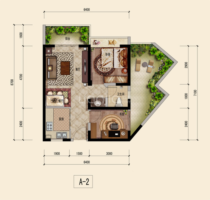 德丽首座--建面 65.77m²