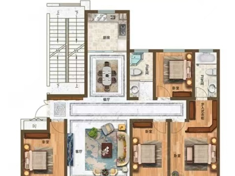 裕升华庭4室2厅2卫户型图
