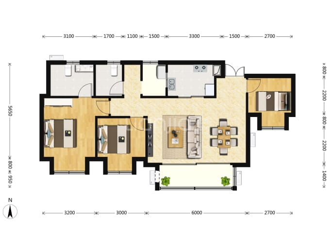 星城原麓--建面 89.56m²