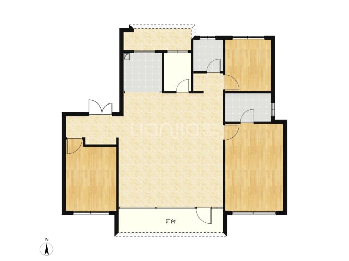 中电建国颂天青3室2厅2卫户型图