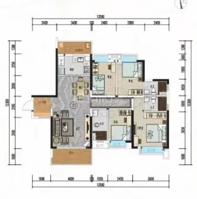 紫荆雅苑--建面 124.23m²