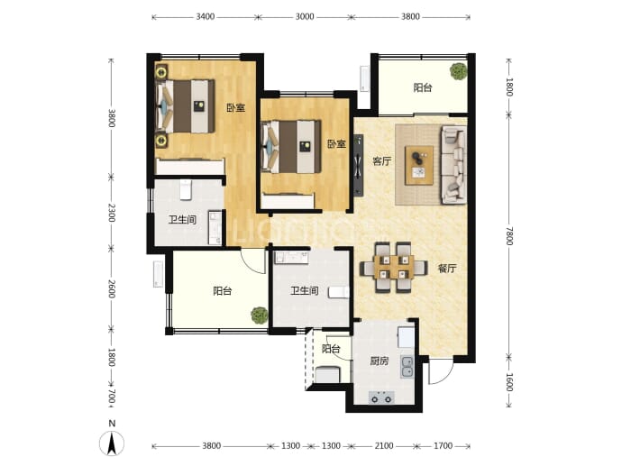 九洲·三江屿--建面 97.98m²