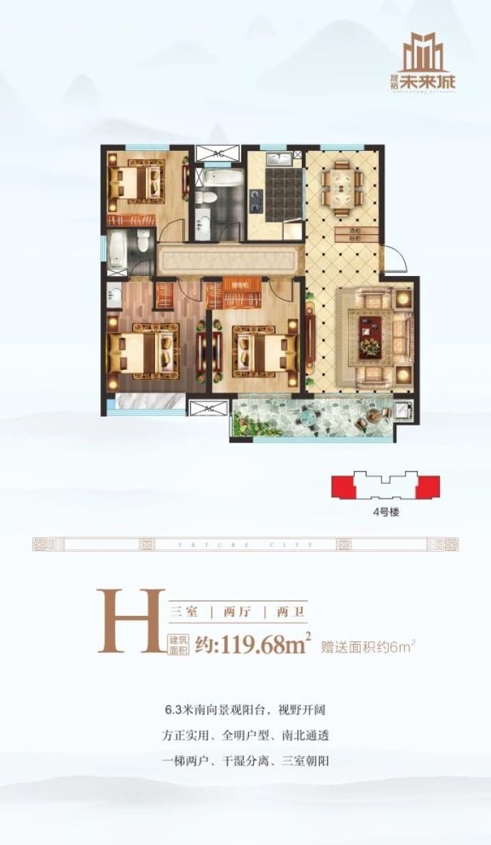 晟裕-未来城--建面 119.68m²