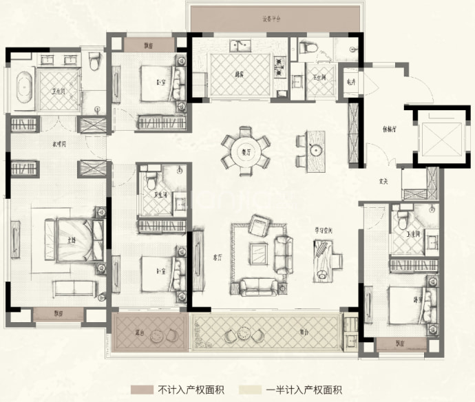 上河风华园--建面 205m²