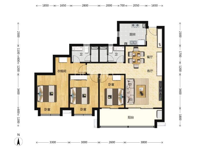 中国铁建·江语天著--建面 108m²