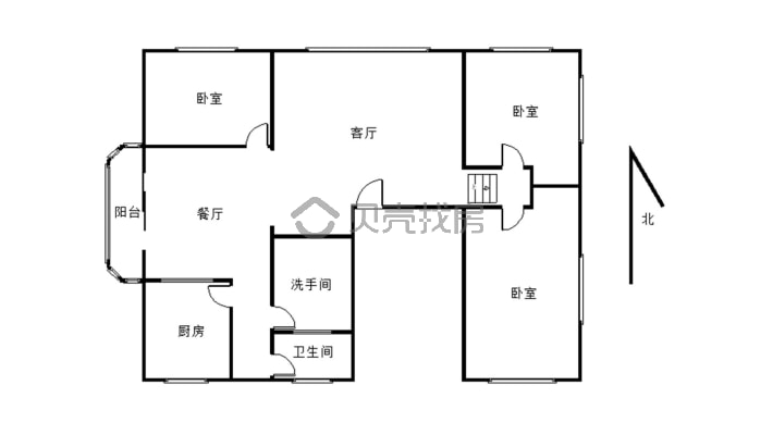 城中大三室，低楼层，有小区，便宜-户型图
