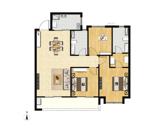 地铁时代云上城--建面 118m²