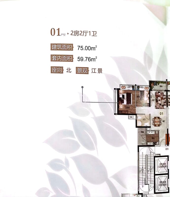 碧海湾金沙1号--建面 75m²