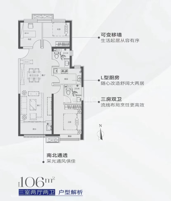 美的剑桥郡--建面 106m²