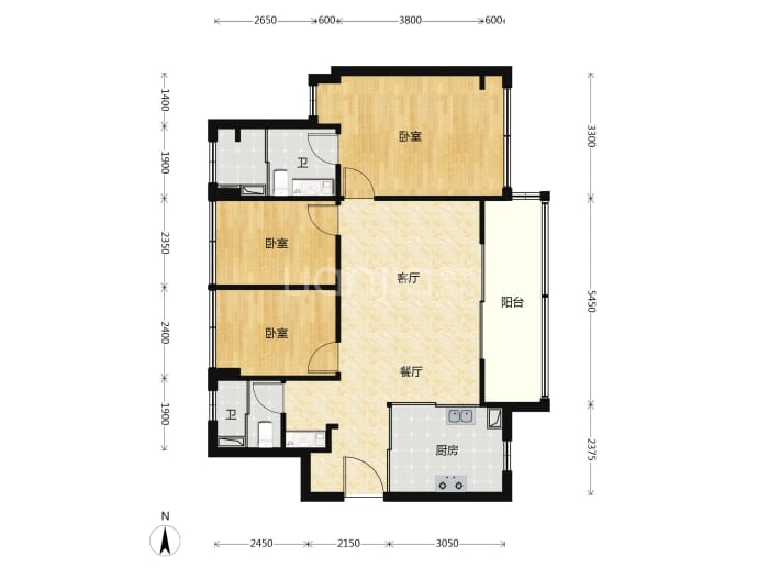 润曜府--建面 95m²