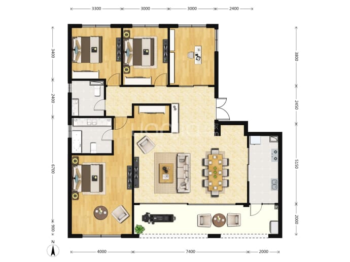 樾千山--套内 140m²