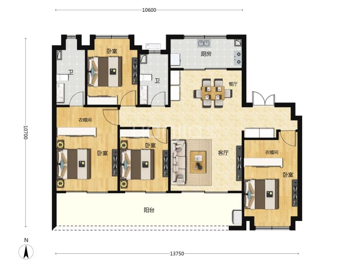 福星惠誉铂雅府--建面 150m²