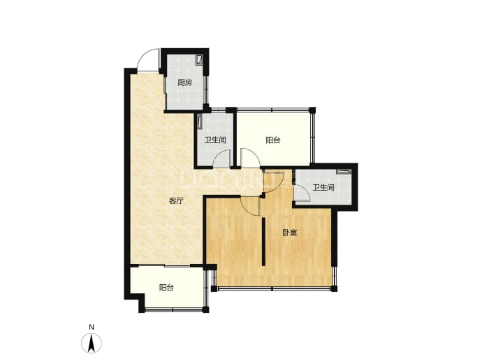 盛邦香颂·品园--建面 80m²