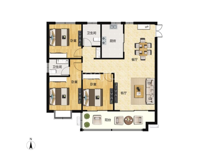 鑫海桃李春晖--建面 115m²