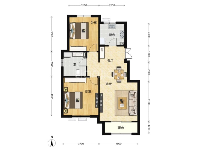 天津华侨城-汇涛苑--建面 88m²