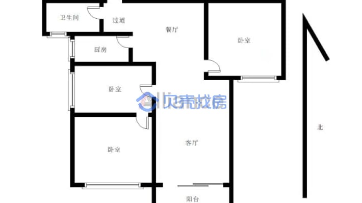 泰安小区：三房普通装修。中间楼层视野开阔配套设施齐-户型图